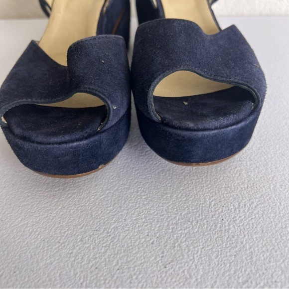 Ted & Muffy suede heels ankle strap blue size 37 - Picture 6 of 9